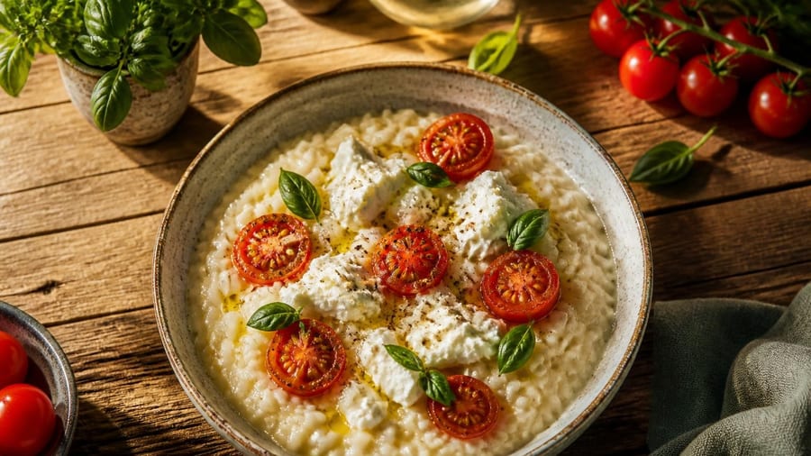 “Je le refais chaque été” : ce risotto ultra crémeux à la tomate et à la stracciatella va devenir votre recette préférée…